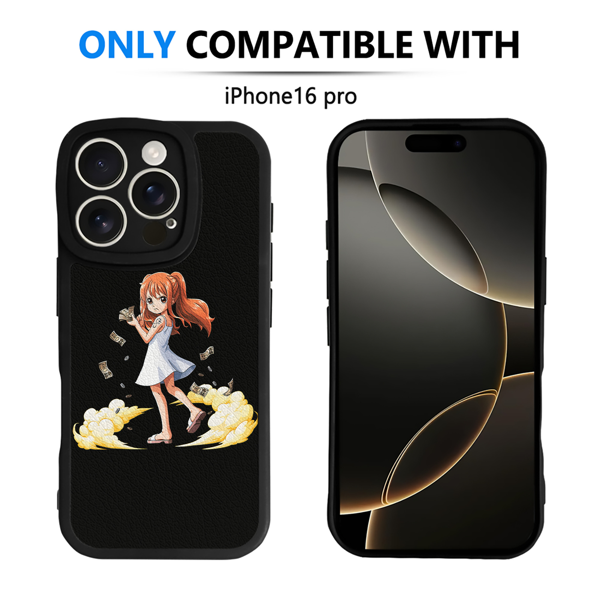 （画像用） ワンピース ナミ ONE PIECE Nami 【iPhone 16シリーズ対応】シリコンスマホケース（レザー調） 材質：シリコン